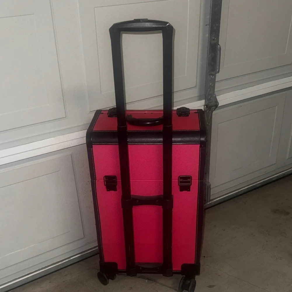 Pink Rolling Make-up Storage Trunk